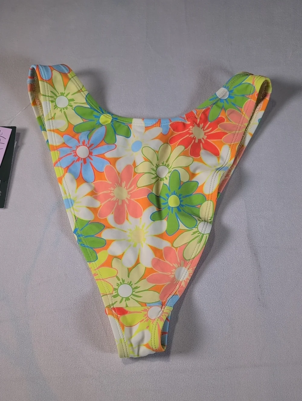 Wild Fable Yellow & Orange Floral Mid Rise Cheeky Bikini Bottom Size Small